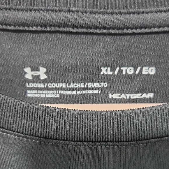 Under Armour Women's Dark Gray Neon Green Logo Short Sleeve T-Shirt -XL - Picture 2 of 3